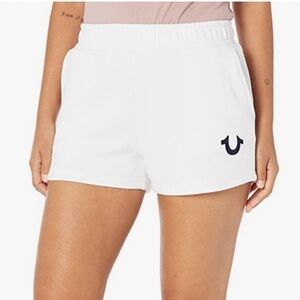 True Religion White Fleece Shorts